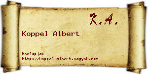 Koppel Albert névjegykártya