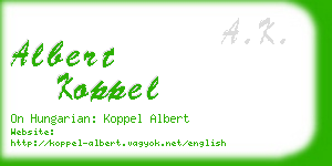 albert koppel business card